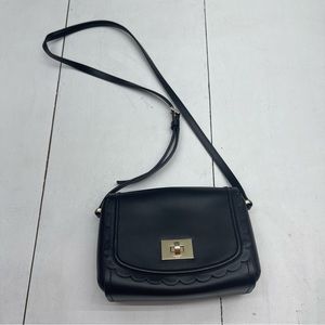 Kate Spade Maple Court Zani Black Leather Scallop Hem Crossbody Purse WKRU3681.